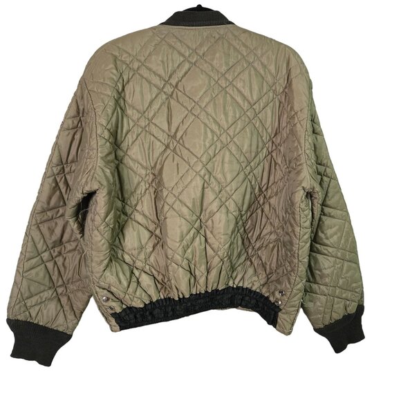 Vintage  60's 70's Towncraft Penney's Quilted Work Chore Bomber Jacket XL Olive - Picture 2 of 8